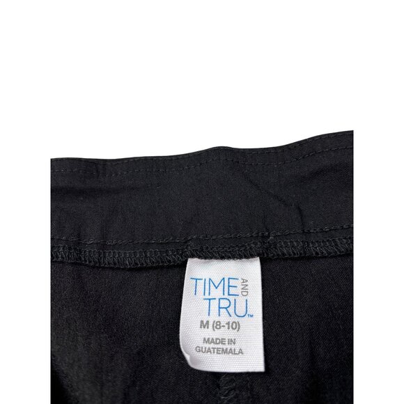 Time And Tru Black Capri Pull On Pants M (8-10) Cotton Blend Womens - Picture 3 of 4
